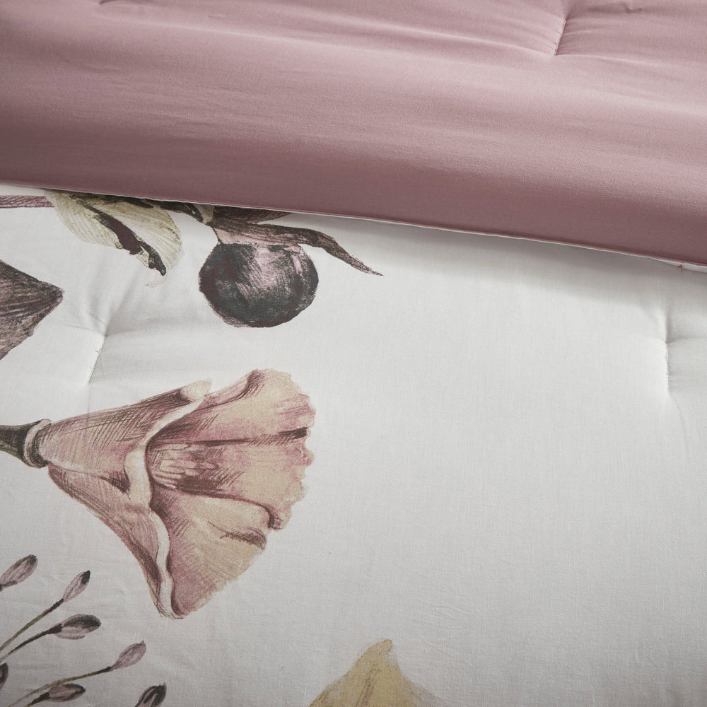 8 Piece Cotton Printed Comforter Set Blush King Media 3