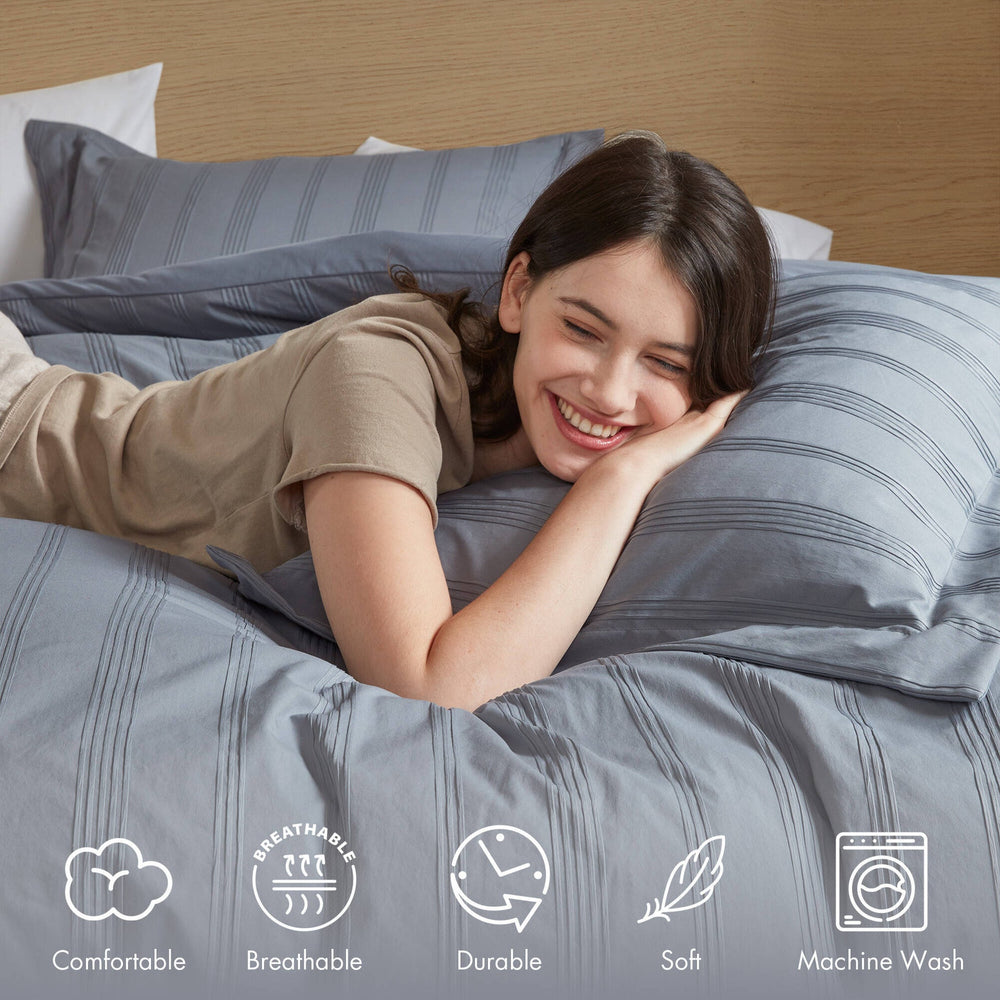7-Piece Full Woven Striped Comforter Set Media 4