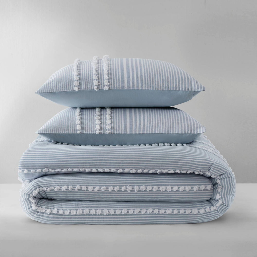 3- Piece Full/Queen Cotton Yarn Dyed Duvet Cover Set Media 9