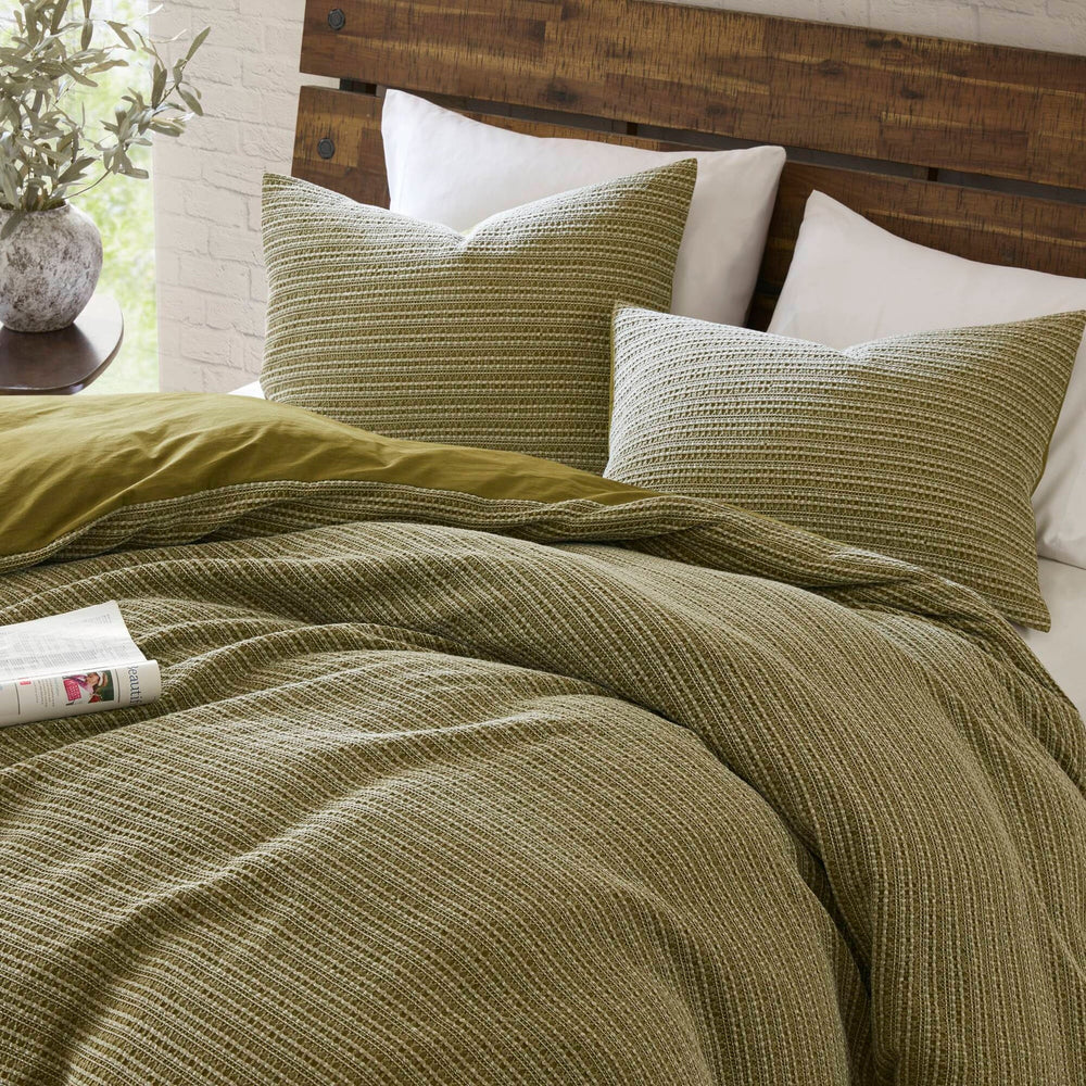 3PCS Full/Queen Waffle Washed Duvet Set Media 14