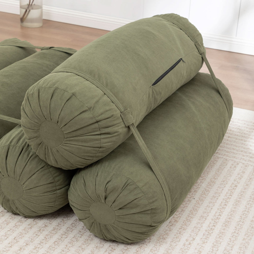 Corduroy Floor Sofa With Adjustable Straps & Multi Person Lounge Chair Media 21