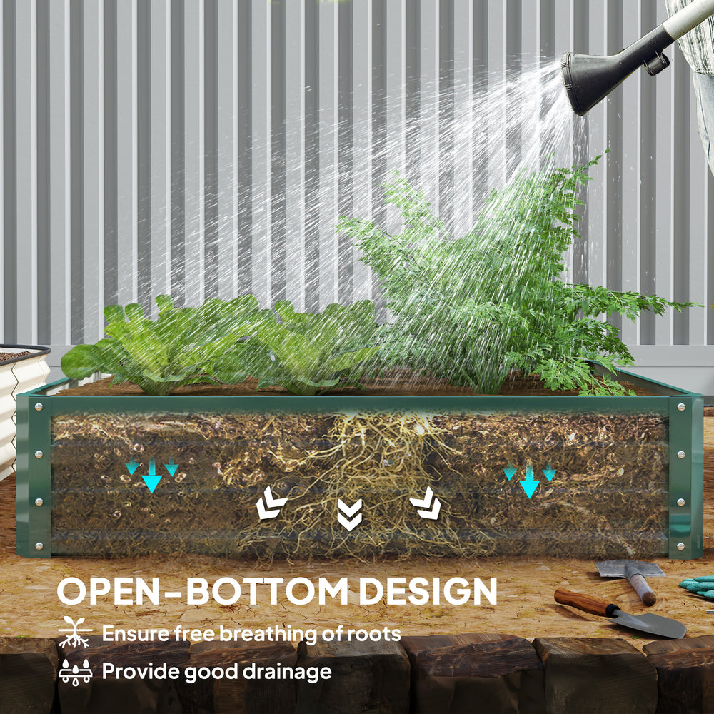 Easy to Assemble Metal Planter Box,Galvanized Raised Garden Bed,for Growing Vegetables, Flowers, Herbs, Succulents Media 7