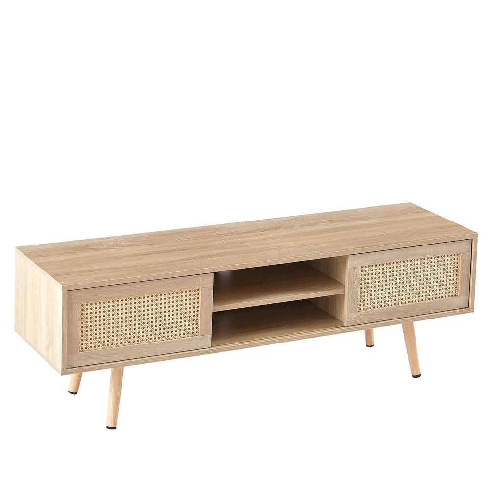 TV Cabinet Solid Wood With Adjustable Shelf For Living Room Use 55 Inch Length Media 7