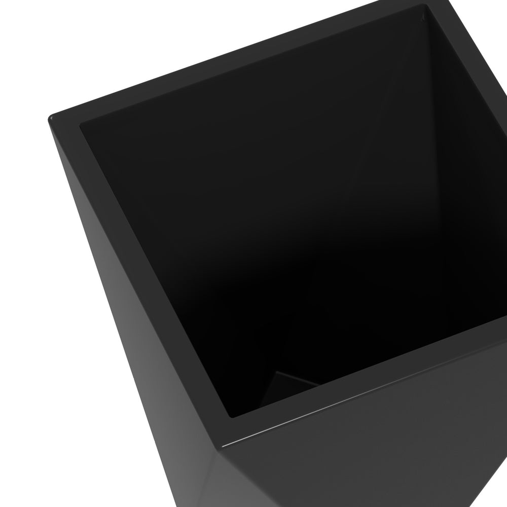 Outsunny Set of 3 Tall Planters, 18', 15.25', 11.75', MgO Indoor Outdoor Planters with Drainage Holes, Stackable Flower Pots for Garden, Patio, Balcony, Front Door, Black Media 9