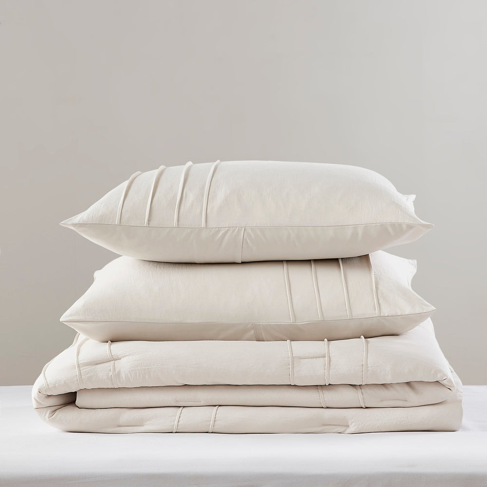 3-Piece Cal King Soft Washed Pleated Comforter Set Media 17