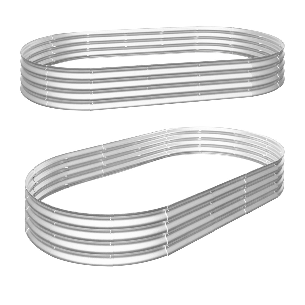 Heavy Duty Galvanized Raised Garden Bed Kit for Vegetables, Flowers & Herbs, Rust-Resistant, Easy Assembly, 8x4x1ft, Silver Media 1