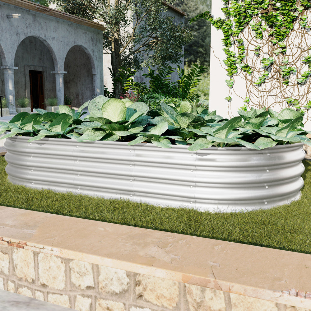 Galvanized Raised Garden Bed Kit, Heavy Duty, Rust-Resistant, 6x3x1ft, Silver Media 5