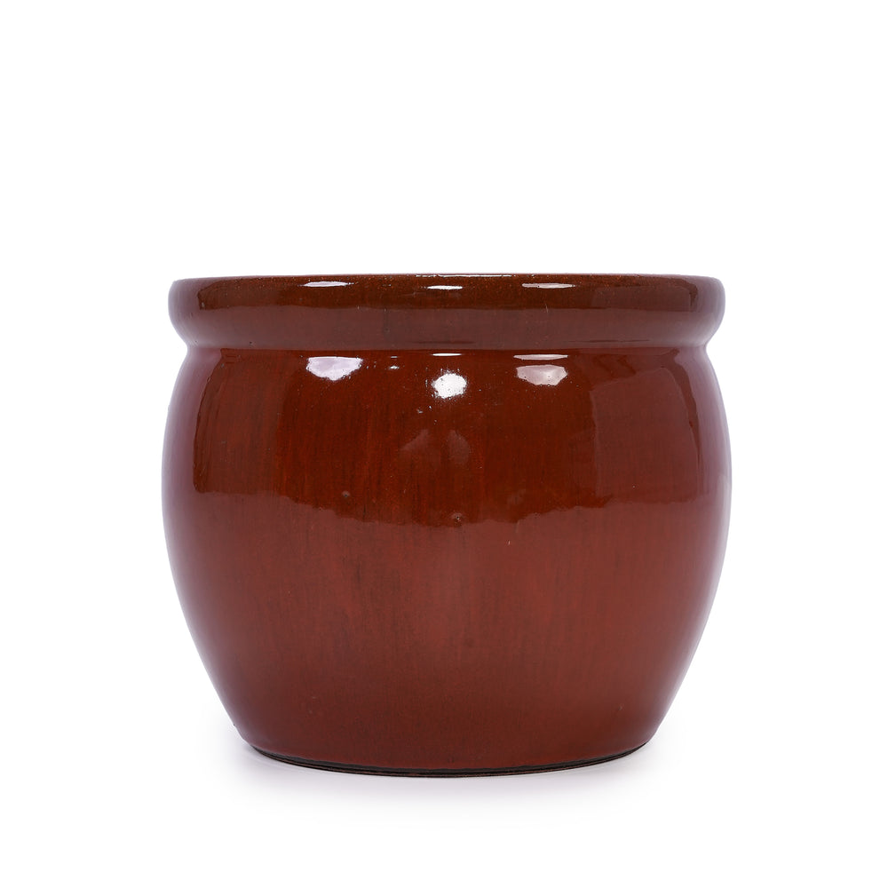 3 Pieces Ceramic Flowerpot, Modern Planter for Patio, Garden or Windowsills - Orange Media 5