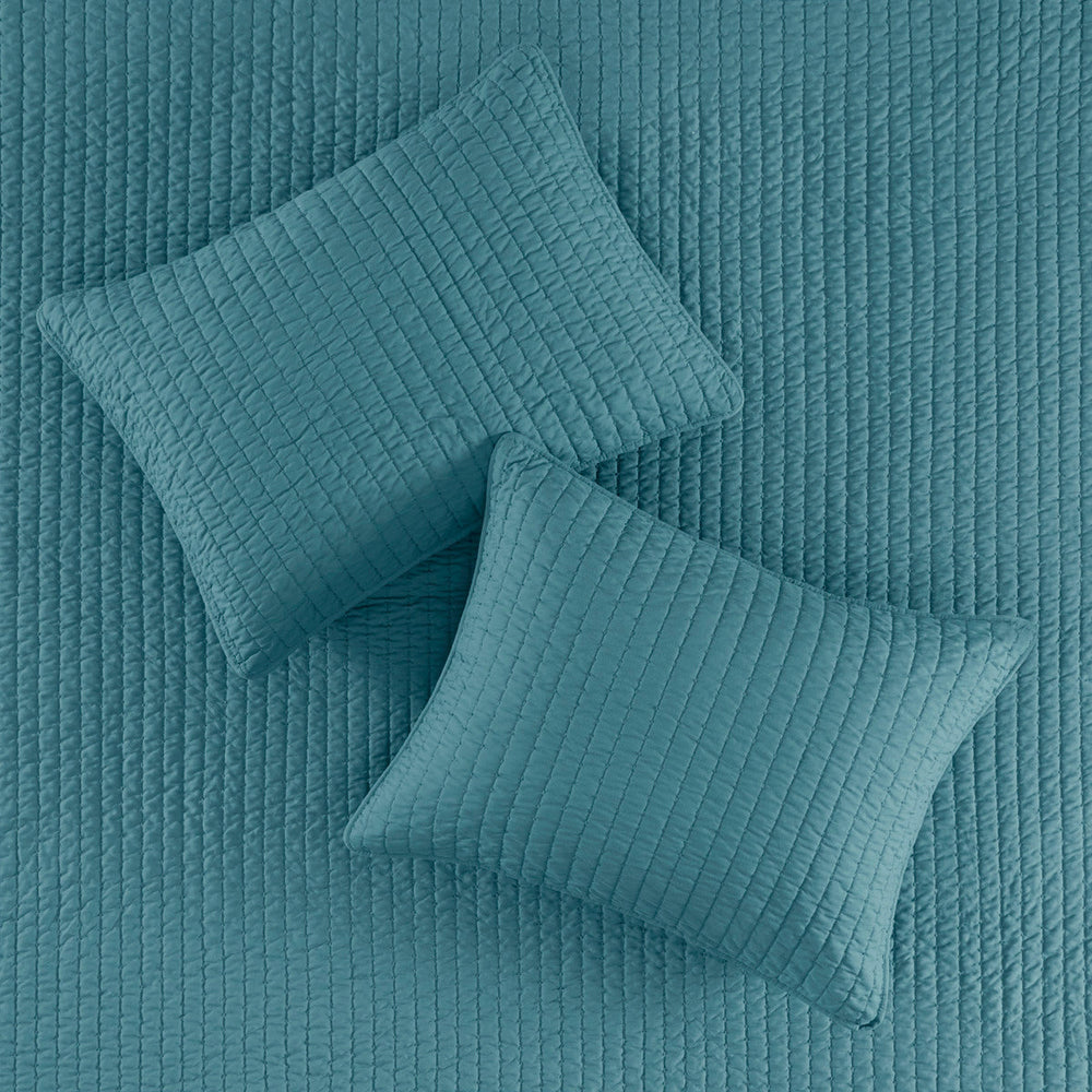 3 Piece Quilt Set Teal Full/Queen Media 3