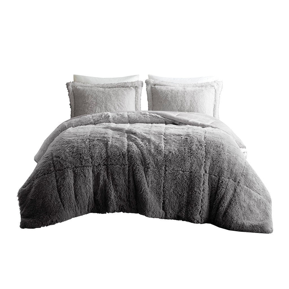 Twin/Twin XL Ombre Shaggy Long Fur Comforter Mini Set Media 8