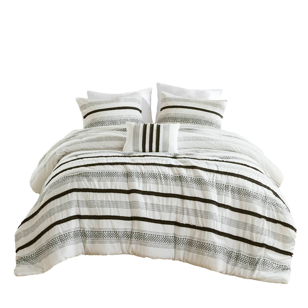 7 Piece Stripe Comforter and Quilt Set-Full/Queen Media 10