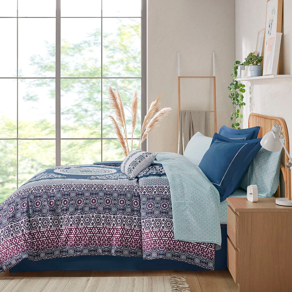 Twin Boho Comforter Set with Bed Sheets Media 16