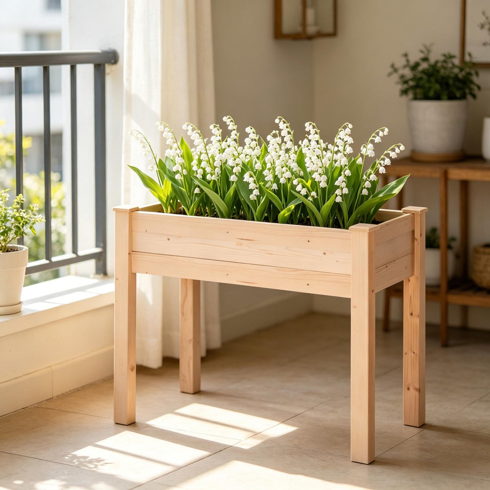 Wooden Planter Box,Elevated Garden Bed,Vegetables Planter Box Media 1
