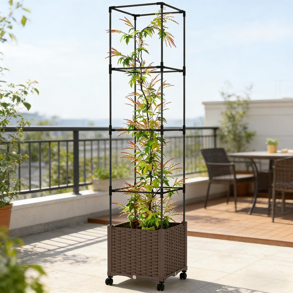 Plant Cage,Raised Garden Bed,Mobile Trellis Plant Bed Media 9