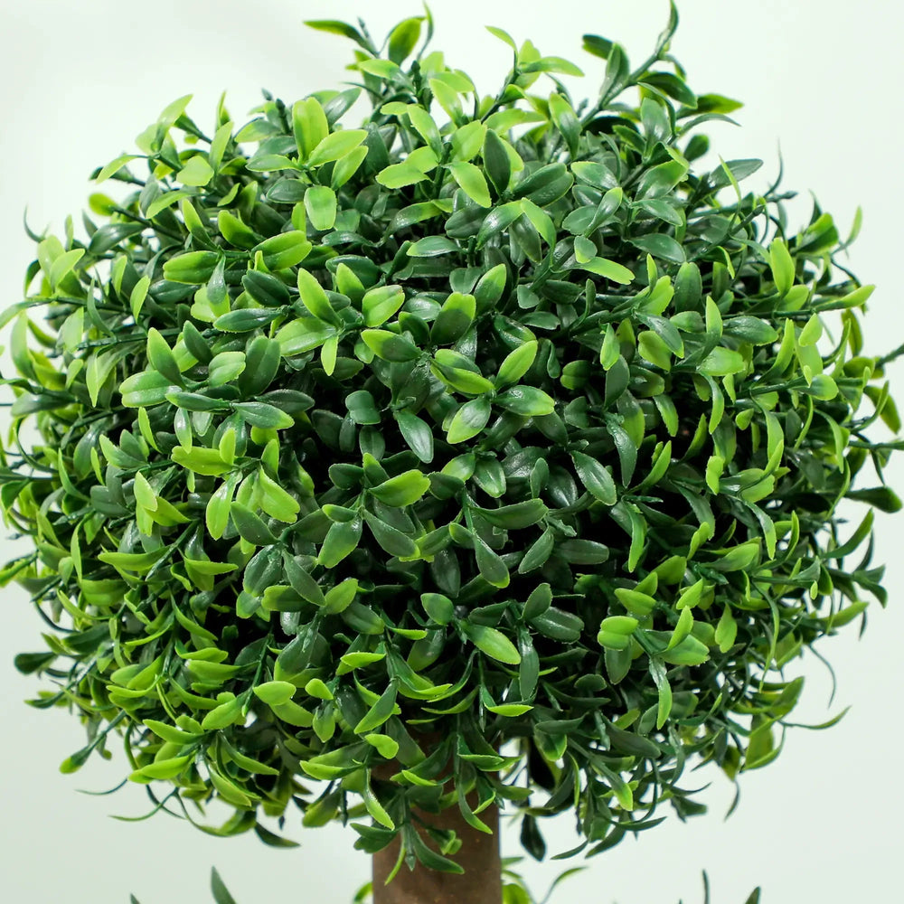 2 pcs/set. Artificial Ball Boxwood Topiary Trees, Fake Plants in Pot Media 5