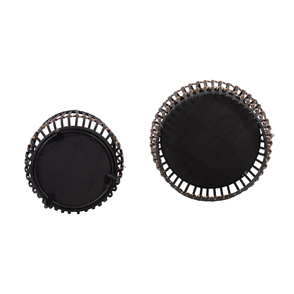 S/3 BAMBOO FOOTED PLANTERS 17/14/10', BLACK Media 7