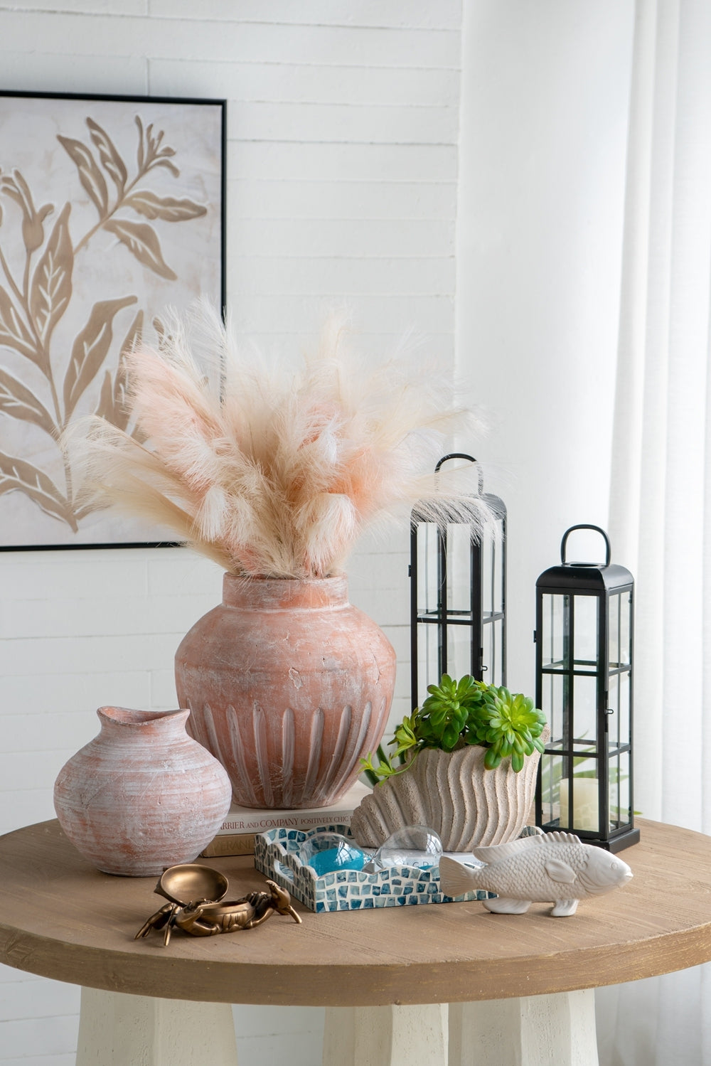 11.5x7x7' Sand and Cement Nautilus Shell Planter with Textured Beige Finish Media 9