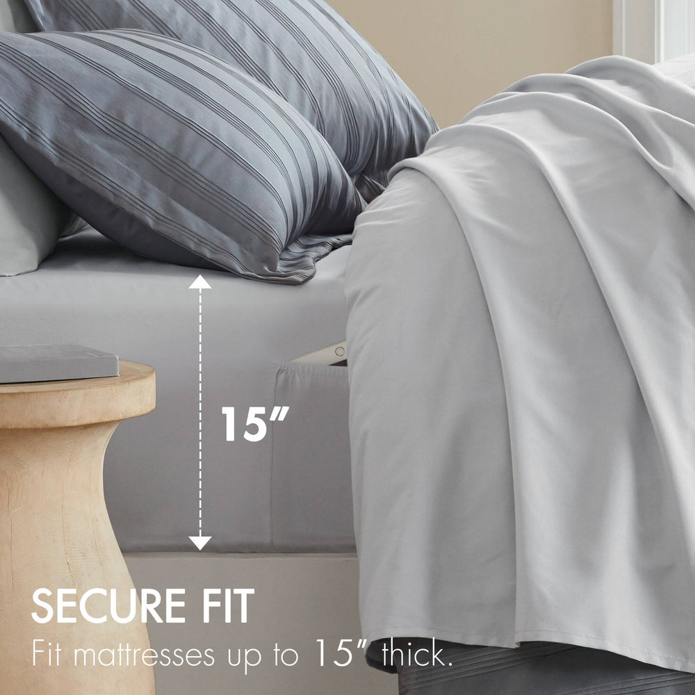 7-Piece Queen Woven Striped Comforter Set Media 10