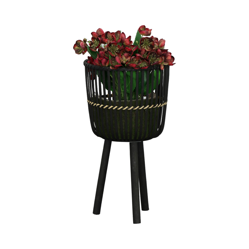 S/3 BAMBOO FOOTED PLANTERS 11/13/15', BLACK Media 4