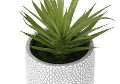 Artificial Plant, Set Of 2, 9' Tall, Succulent, White Cement Pots, Contemporary, Modern perspective
