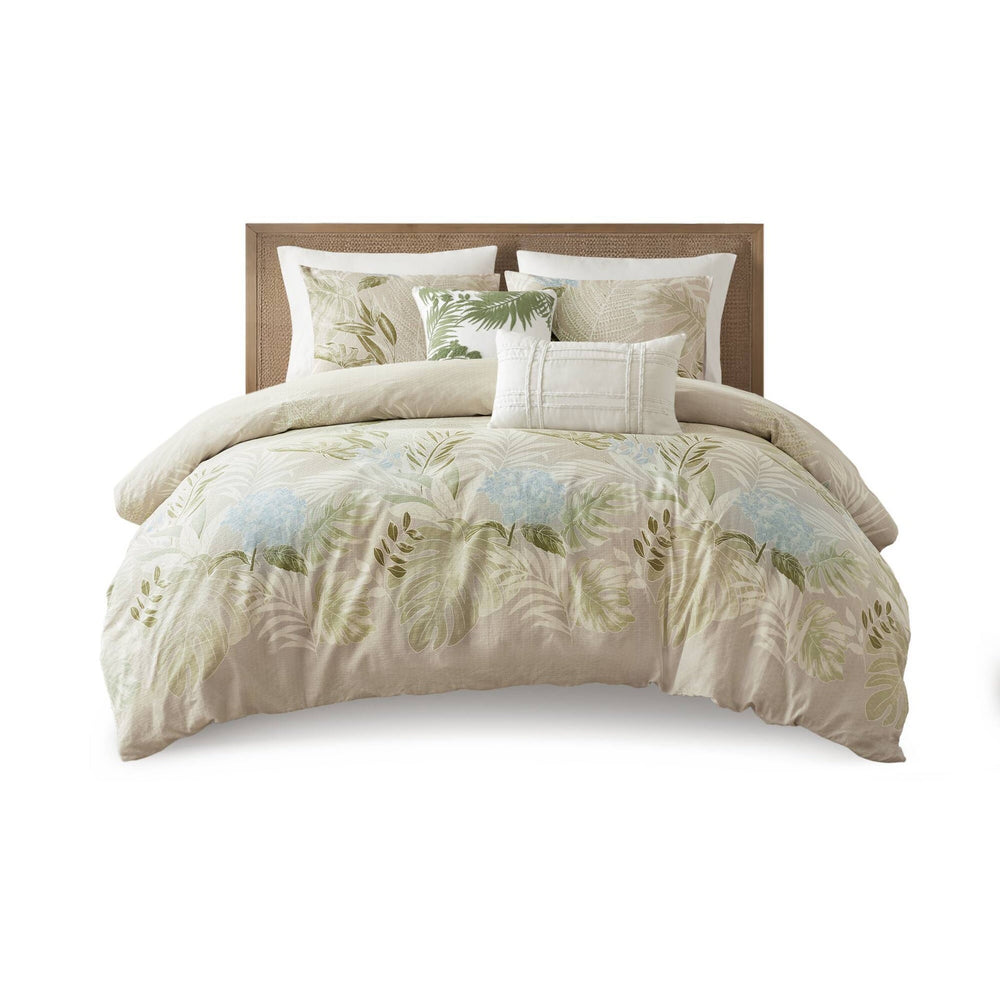 5-Piece King/Cal Kinge Cotton Duvet Cover Set with Throw Pillow Media 8