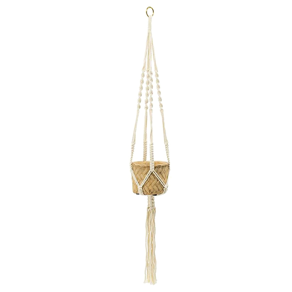 Set of 2, 5x5x4.5' Hanging Planter With Cotton Hanger, Bohemian Style Media 3