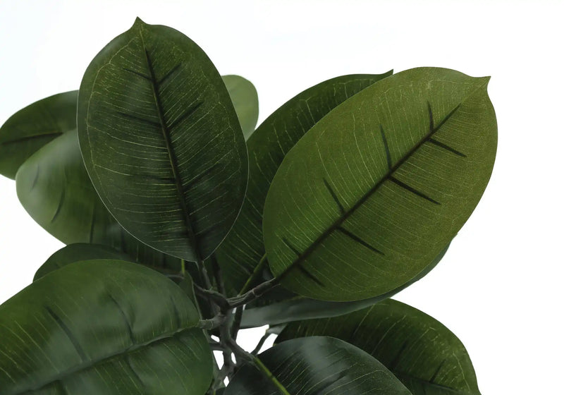 Artificial Plant, 52' Tall, Rubber Tree, Indoor, Faux, Fake, Floor, Greenery, Potted, Real Touch, Decorative, Green Leaves, Black Pot