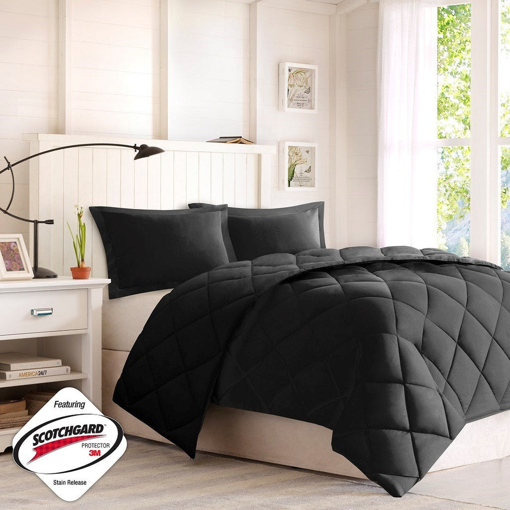 Twin/Twin XL 3M Scotchgard Diamond Quilting Reversible Down Alternative Comforter Set Media 8
