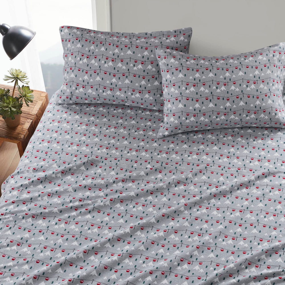 4 PCS King Sheet Set Grey Ski Jump Media 8