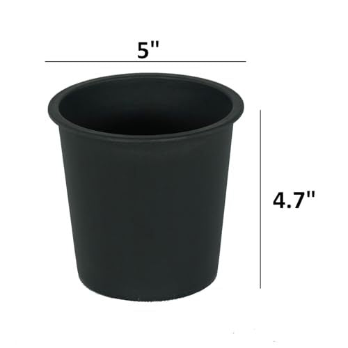 5' Round Nursery Plant Pot - Garden Plastic Pots with Drainage (5-Pack) Media 5