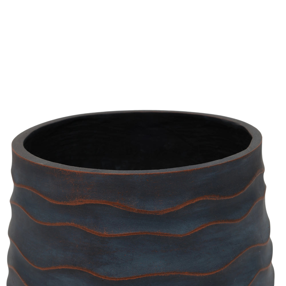Large Round Planters Set of 2 (16.14'x15.75' & 11.8' x11.42'') - Lightweight Magnesium Oxide Plant Pot with Texture -Concrete Planter Pots with Drainage Hole – Indoor & Outdoor Use Media 8