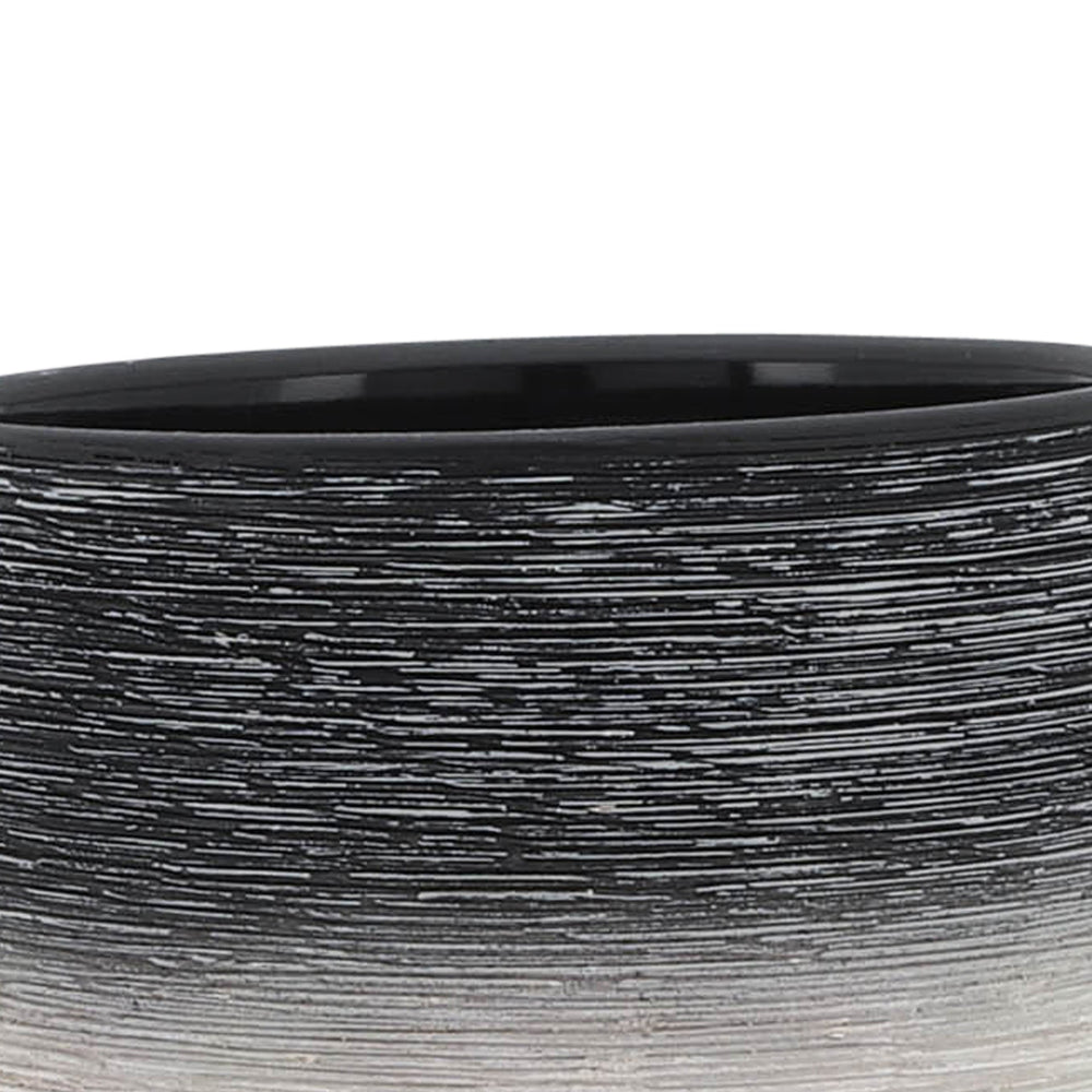 CERAMIC 5' PLANTER ON WOODEN STAND, GRAY Media 7