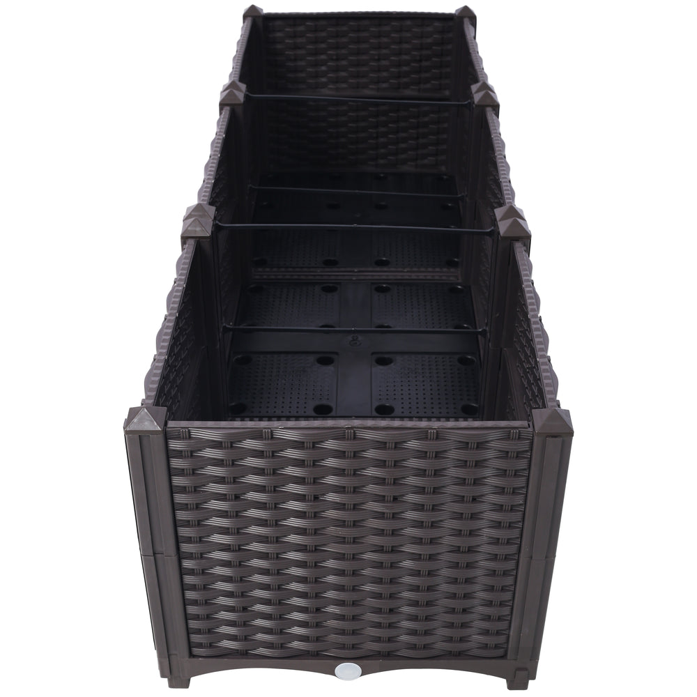 Deep Raised Garden Bed Plastic Planter Boxes for Vegetables Flowers Herbs and Succulents,Self-Watering Planter Box Raised Bed to Grow Flowers, Herbs & Vegetables, 47.2' L X 15.7' D X 14.7' H Media 6