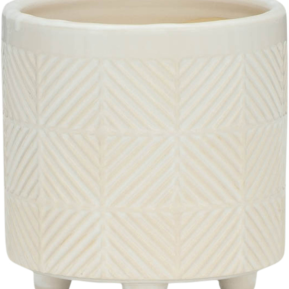 S/2 6/8' TEXTURED PLANTERS, SHINY WHITE Media 7