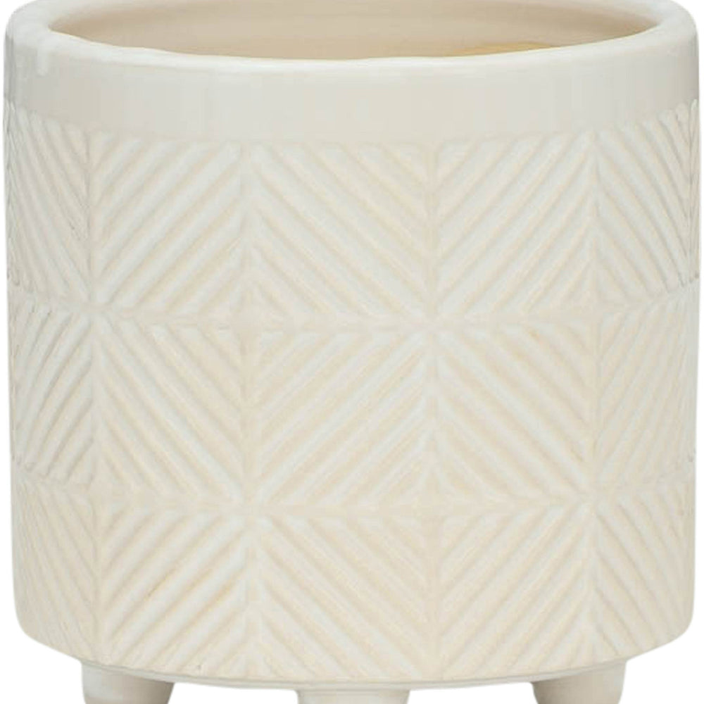 S/2 6/8' TEXTURED PLANTERS, SHINY WHITE Media 7