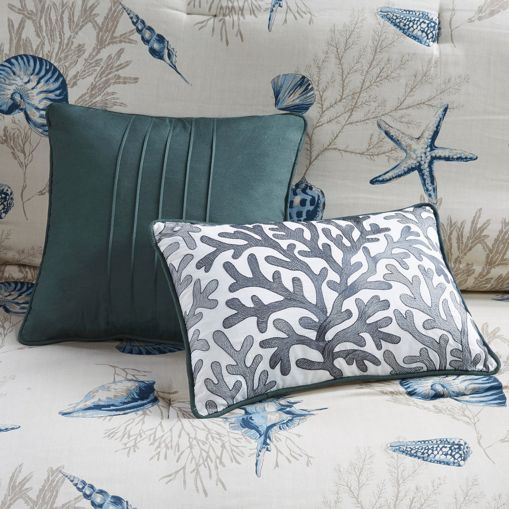 7 Piece Cotton Sateen Comforter Set Blue Queen Media 2