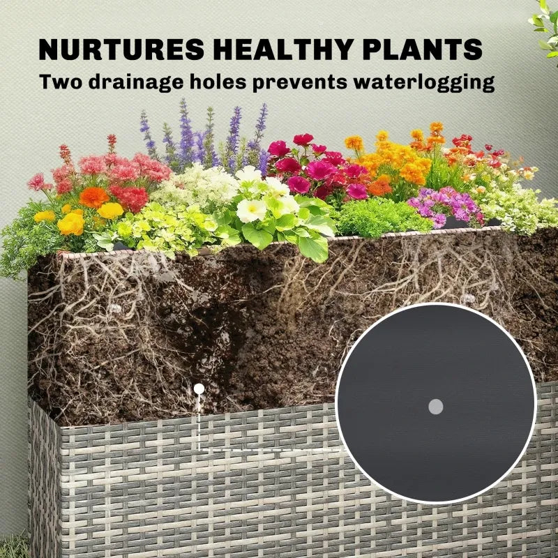 Patio Elevated Planter Box,Raised Garden Bed Media 4