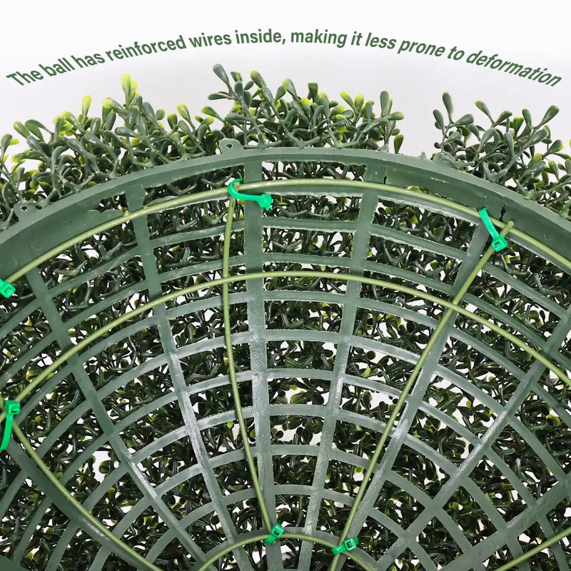 Artificial Boxwood Topiary Balls 18.5IN Green Outdoor Decorative Spheres for Garden Porch Patio Planter, 2pcs Set Plastic