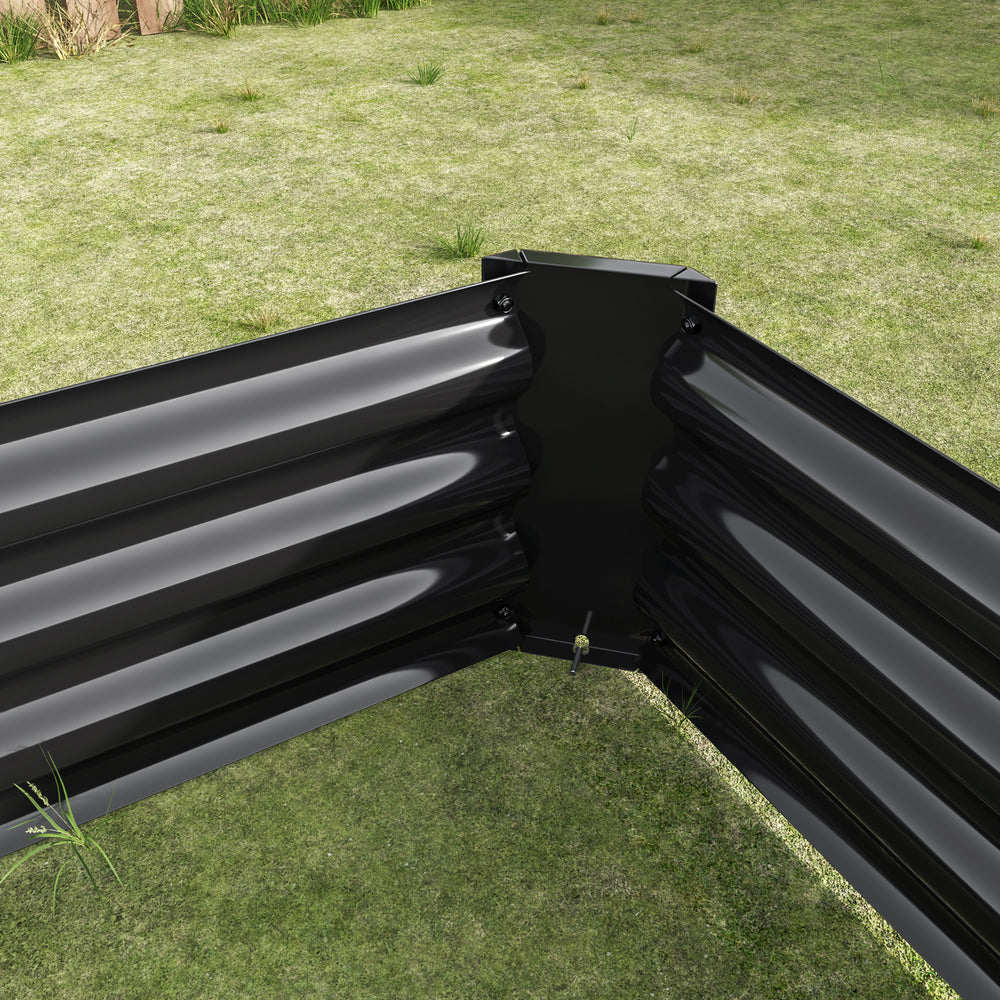 Black 4×2×1ft Metal Raised Garden Bed, Rectangle Raised Planter for Flowers Plants, Vegetables Herb Media 11