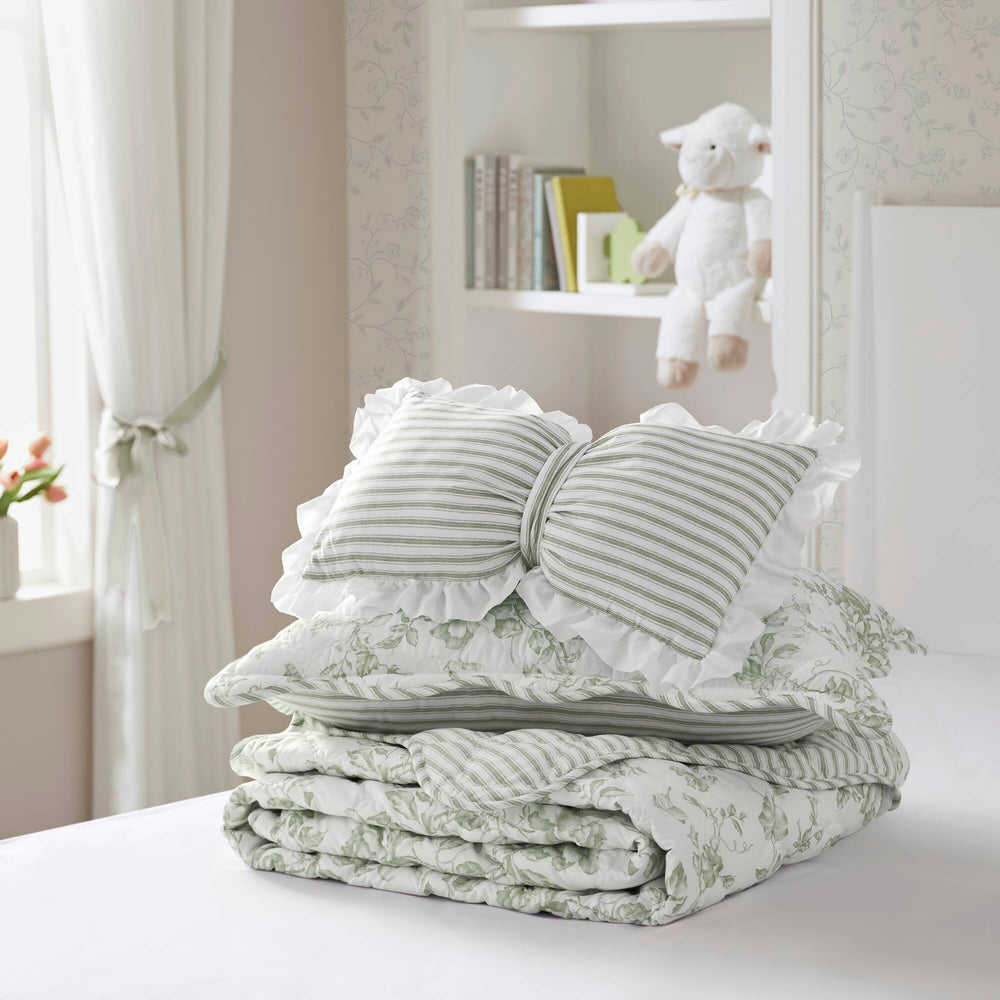 3 Pieces Twin/Twin XL Quilt Set with Decorative Pillow,Green Media 8
