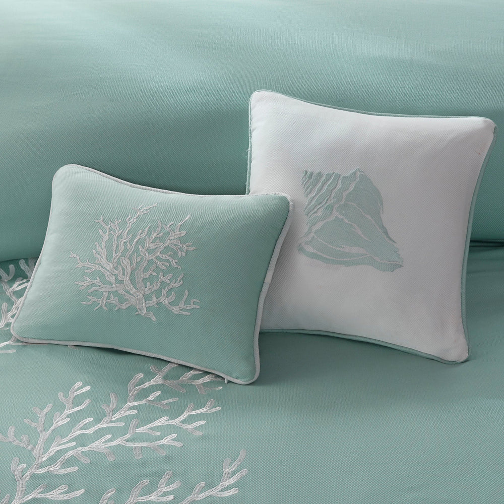 Oversized Cotton Jacquard Comforter Set Aqua King Media 6