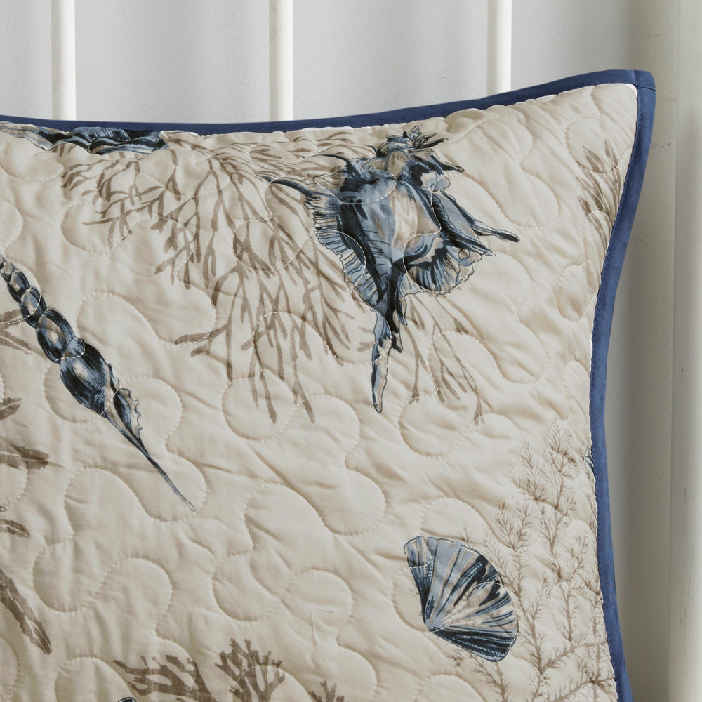 Brushed   Quilt Set with Throw Pillows Blue Full/Queen Media 7