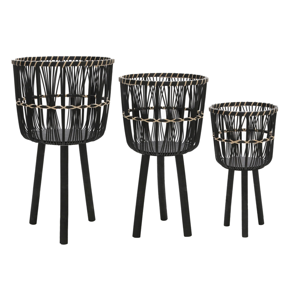 S/3 BAMBOO PLANTERS 11/13/15', BLACK Media 2