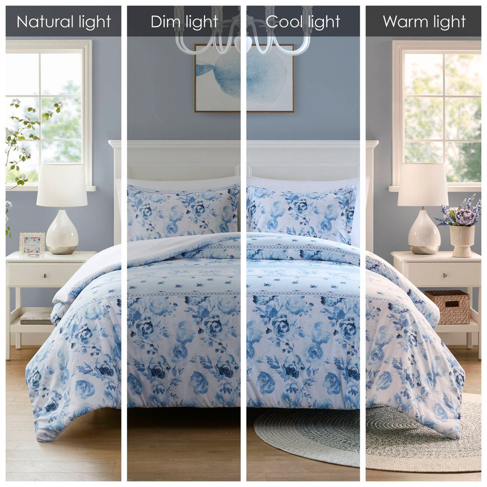 Floral Striped Duvet Cover Set Twin/Twin XL Media 9