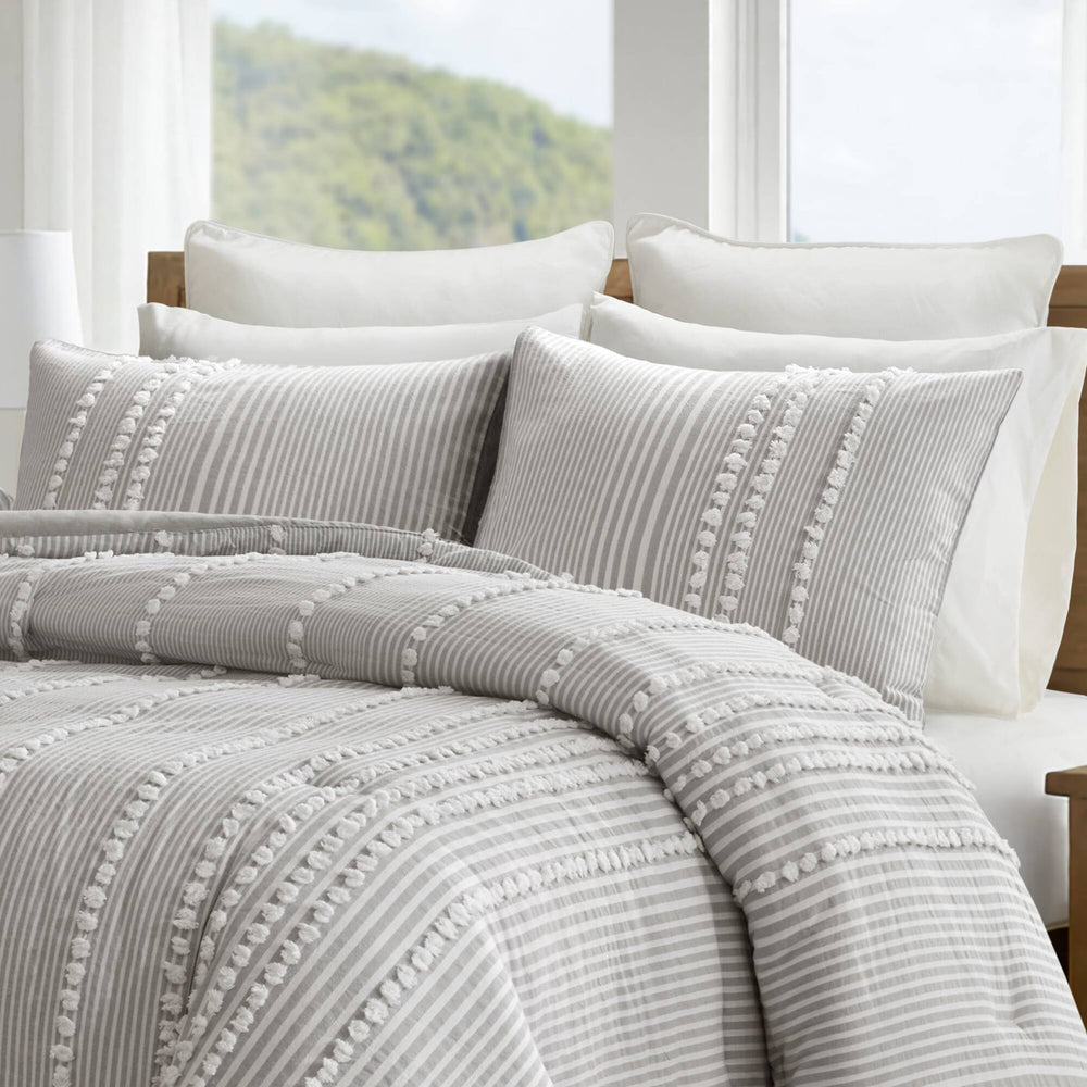 3- Piece Full/Queen Cotton Yarn Dyed Comforter Set Media 8