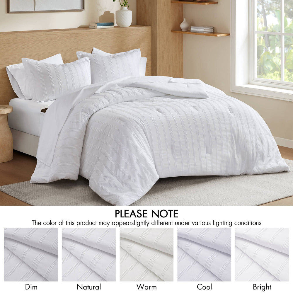 7-Piece Cal King Woven Striped Comforter Set Media 6