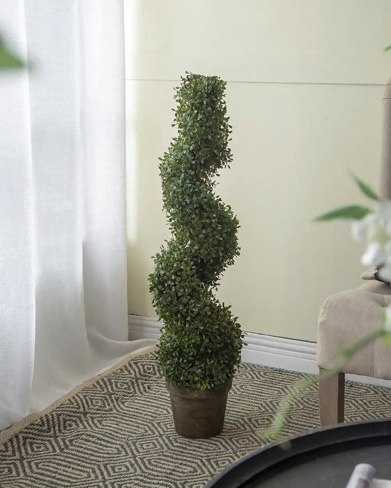 7.5x7.5x35' 3 Foot Tall Artificial Spiral Boxwood Tree
