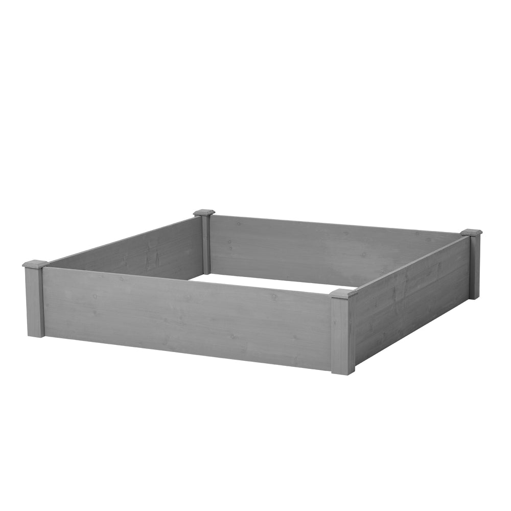 Raised Garden Bed 48x48x10'', Outdoor Wood Planter Box Over Floor, Tool-Free Assembly Media 10
