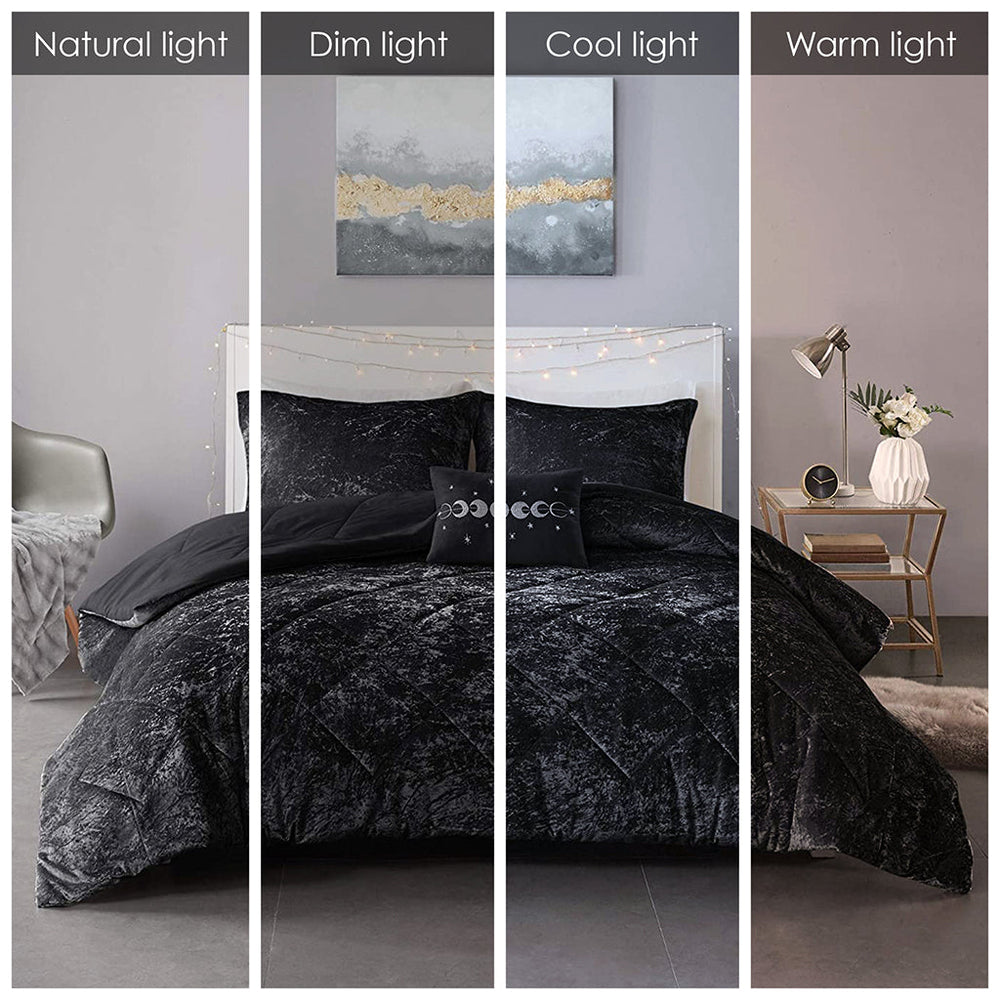 Twin/Twin XL Velvet Duvet Cover Set with Throw Pillow Media 6