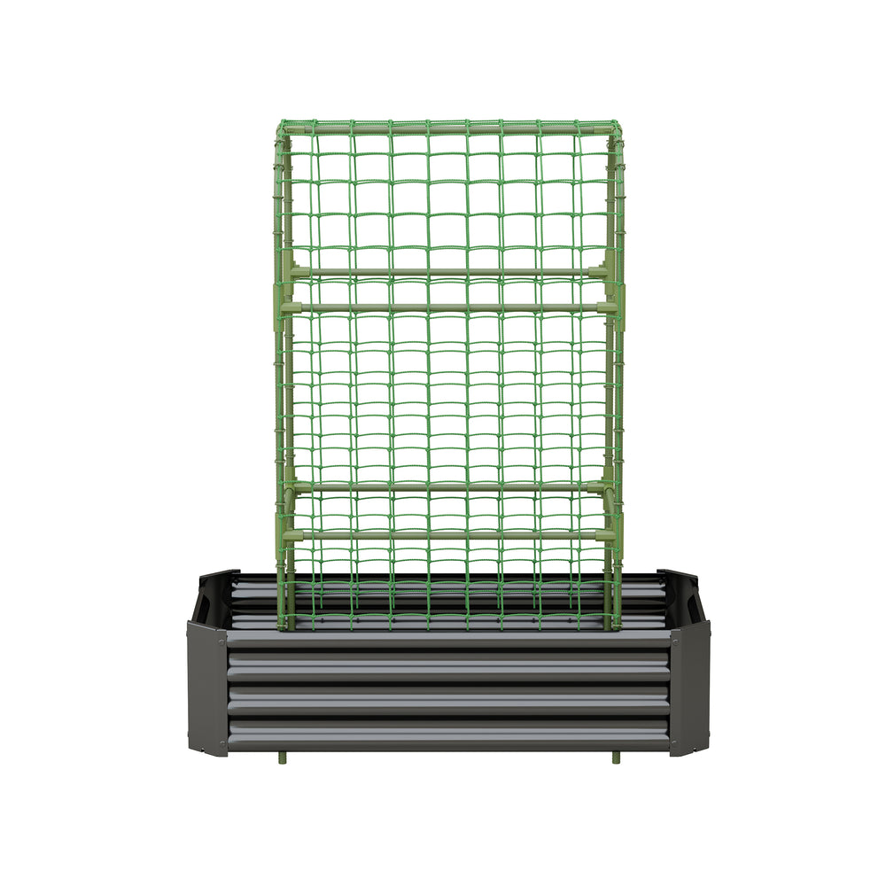 2-in-1 Raised Garden Bed with Trellis - 59' Tall Arch Planter Box for Climbing Plants, Outdoor Galvanized Metal Gardening Bed for Vegetables, Fruits, Flowers (Black, 4x2x1 Ft) Media 10